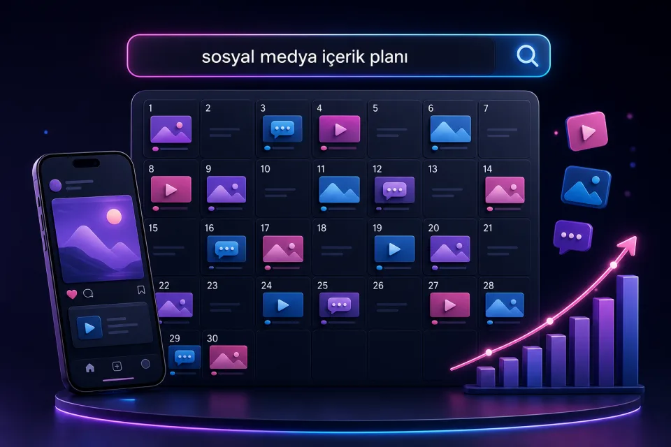 Sosyal medya içerik planı ve 30 günlük paylaşım takvimi